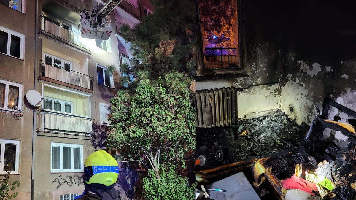 Ženu zachráněnou z hořícího bytu v Praze museli záchranáři uvést do umělého spánku